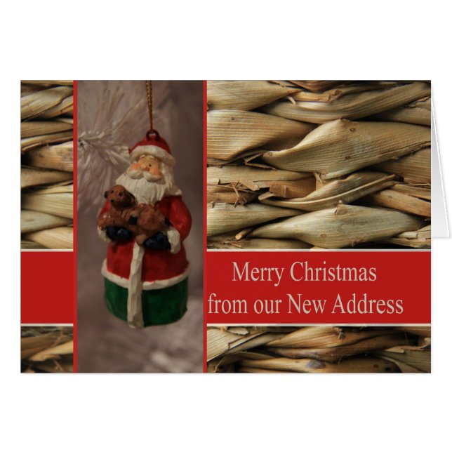 God jul - Nytt adress julkort OBS Kort (Framsidan Horizontal)