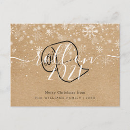 God Jul Nytt År Rustik Rullande Kul Inbjudan Vykort