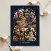 God jul - nytt års Roligt-sökfoto för familjen
