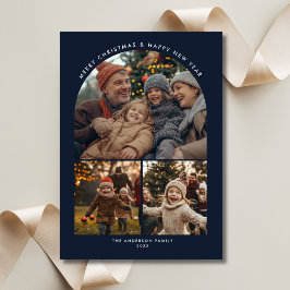 God jul - nytt års Roligt-sökfoto för familjen Julkort