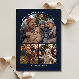 God jul - nytt års Roligt-sökfoto för familjen  Julkort