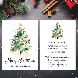 God Jul Nytt Hem Modern Julgran Meddelande