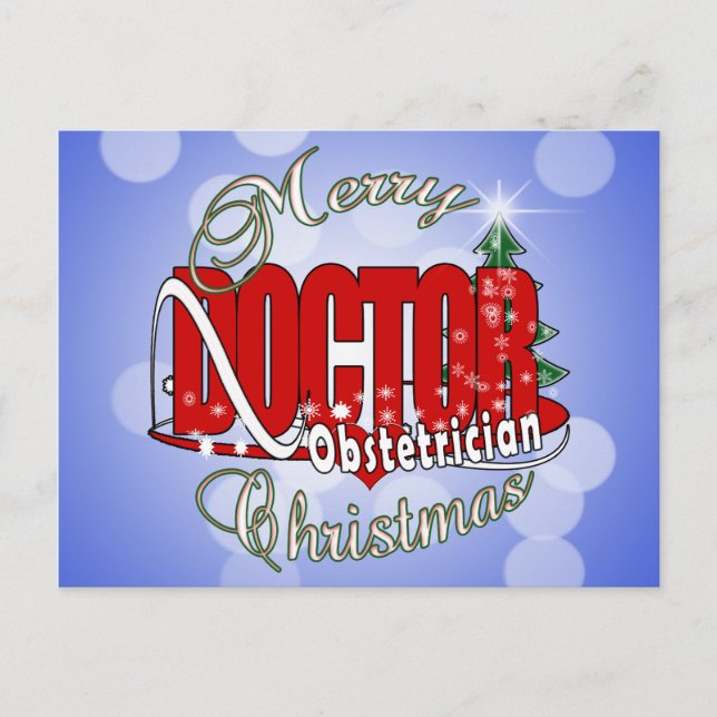God jul Obstetrician Helg Vykort (Framsida)