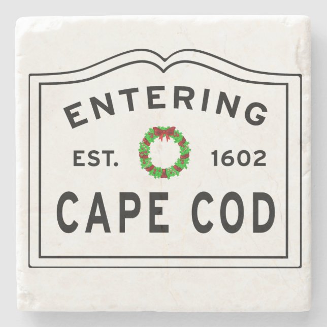 God jul och andetag i Cape Cod Stenunderlägg (Framsidan)