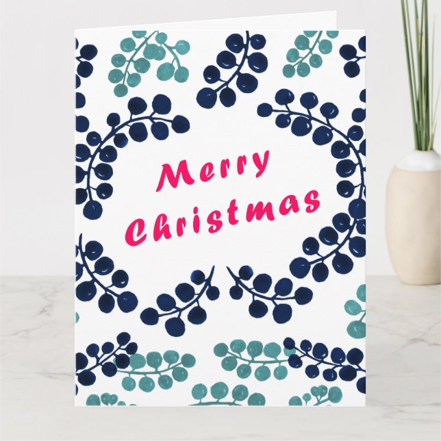 God jul och Berries-kort för mappad hälsning Kort (Framsida)
