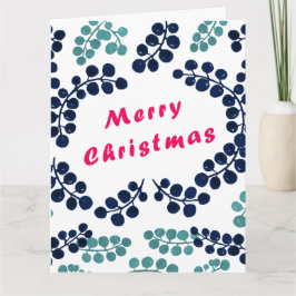 God jul och Berries-kort för mappad hälsning Kort