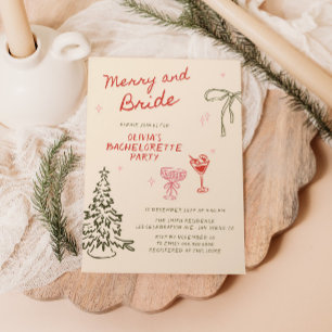 God jul och Bride Hand plockade Möhippa Inbjudningar