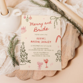 God jul och Bride Hand plockade Möhippa Inbjudningar