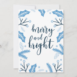 God jul och Bright Blue Holly jul Julkort