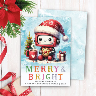 God jul och Bright Cute Robot-jul Julkort