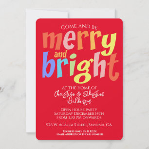God jul och Bright Open House Party Inbjudningar