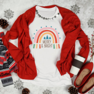 God jul och Bright Rainbow T Shirt