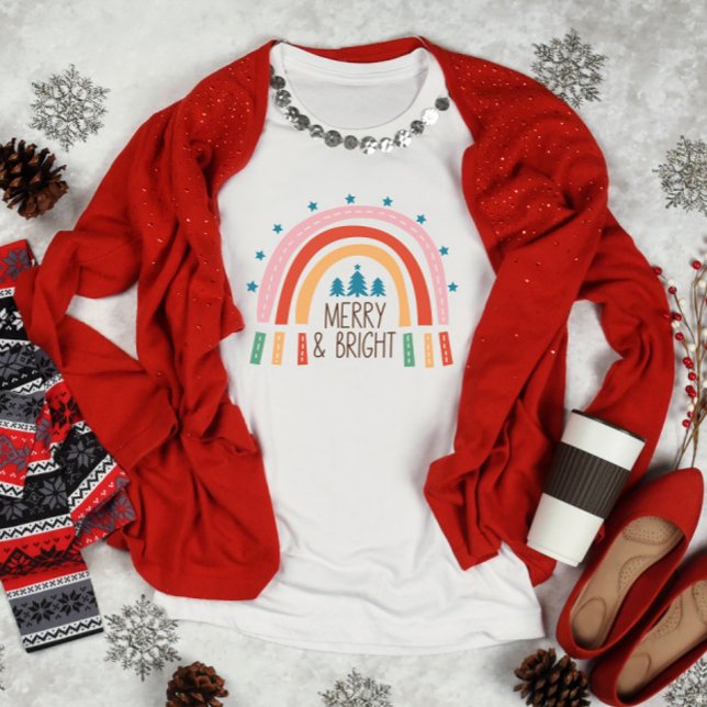 God jul och Bright Rainbow T Shirt (Skapare uppladdad)