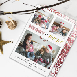 God jul och Bright Red Guld Julkort