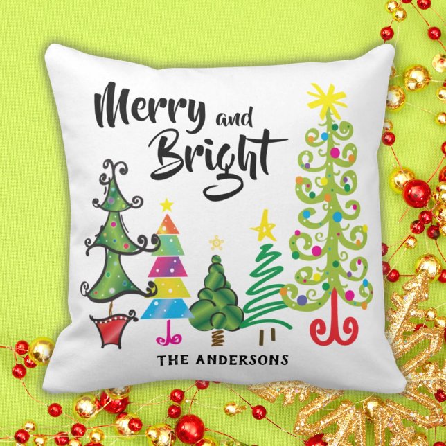 God jul och Bright Träd Dekorativ kudde (Skapare uppladdad)