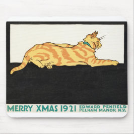 God jul och Cat av Edward Penfield. Musmatta