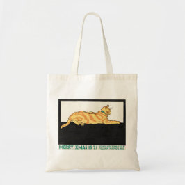 God jul och Cat av Edward Penfield. Tygkasse