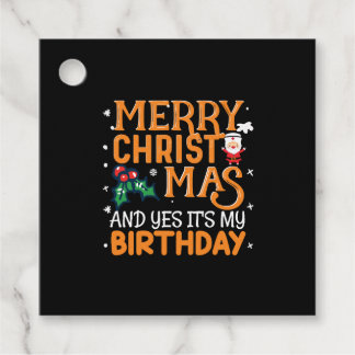 God jul och det är min födelsedag gåvor etiketter