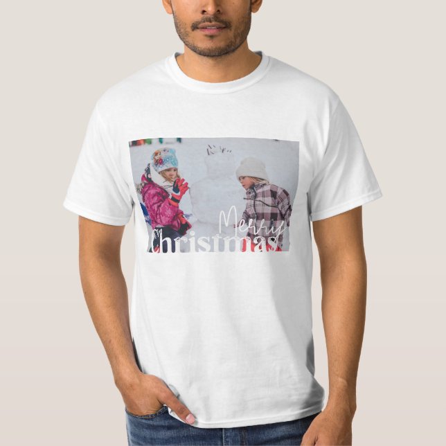 God jul och ditt foto t shirt (Framsida)