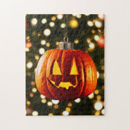 God Jul och en glad Halloween Pussel