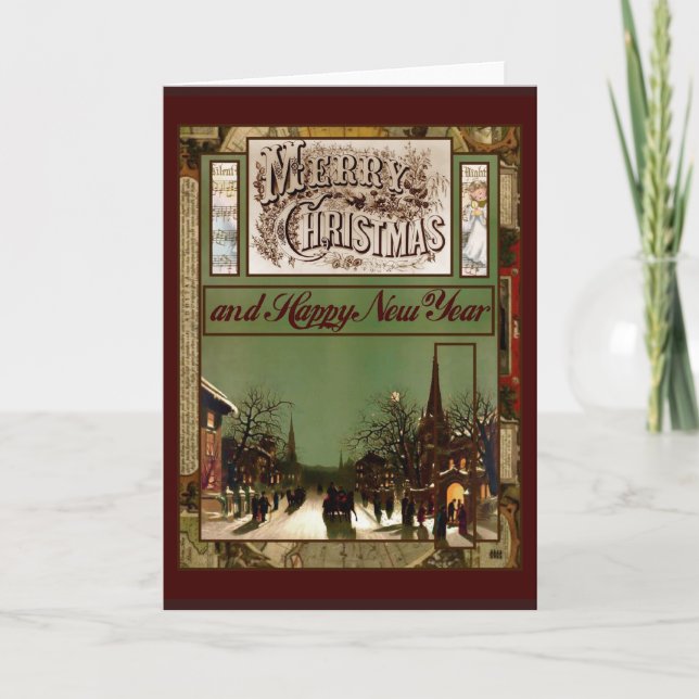 God jul och en gott nytt år helgkort (Framsida)