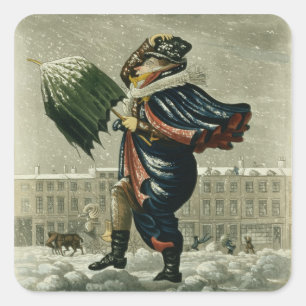 God jul och en gott nytt år i London, Fyrkantigt Klistermärke
