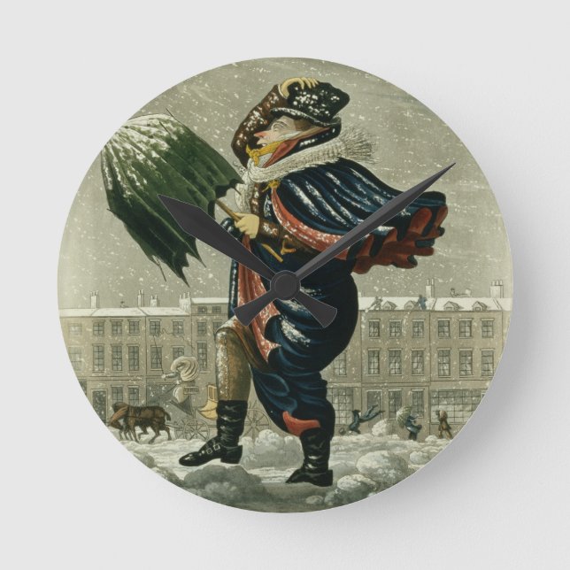 God jul och en gott nytt år i London, Rund Klocka (Framsida)