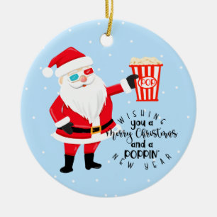 god jul och en poppin-popcorn julgransprydnad keramik