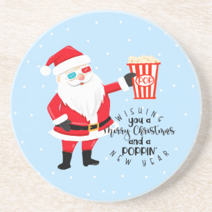 god jul och en poppin-popcorn underlägg