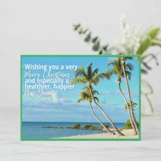 God jul och ett friskare, lyckligare nytt år julkort