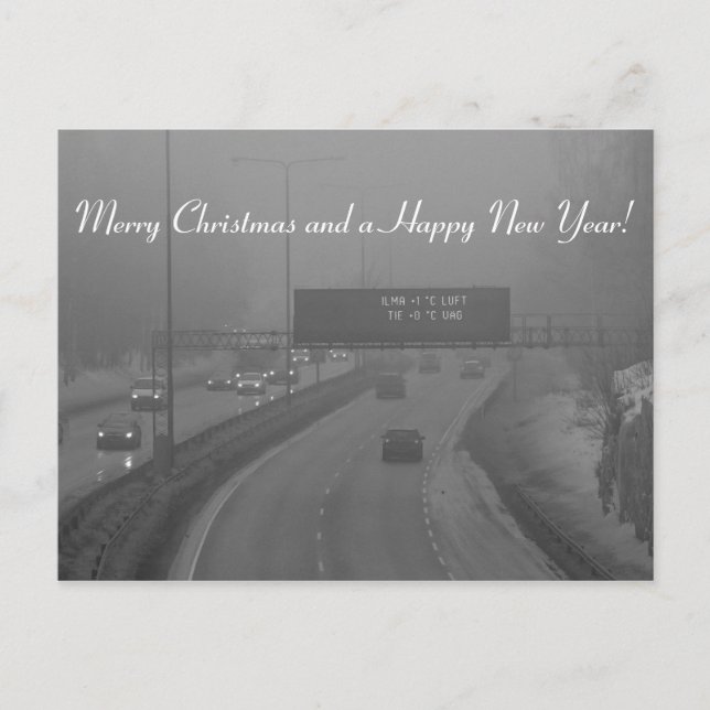 God jul och ett vykort för Gott nytt år (Framsida)