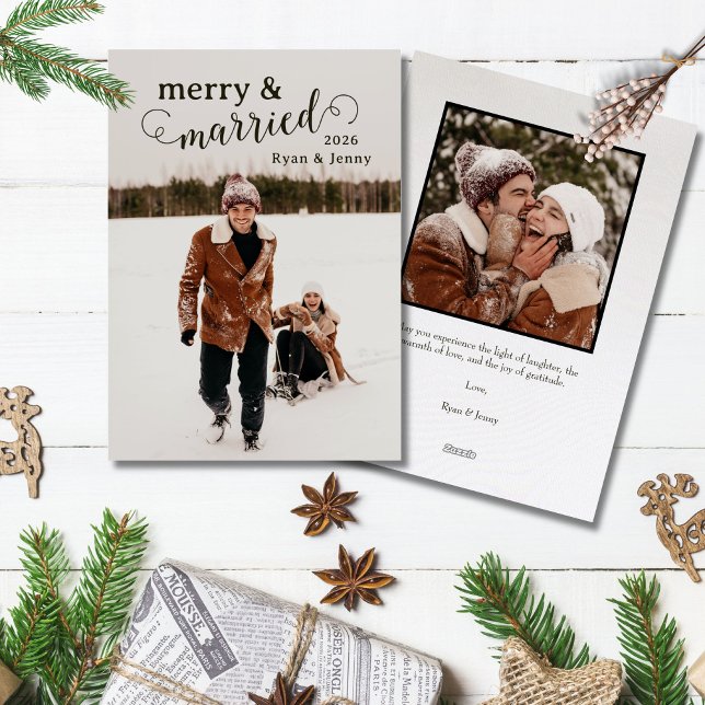 God jul och gift julkort (Merry & Married Christmas Card)