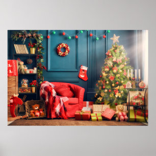 God jul och Glad helg! En vacker li Poster
