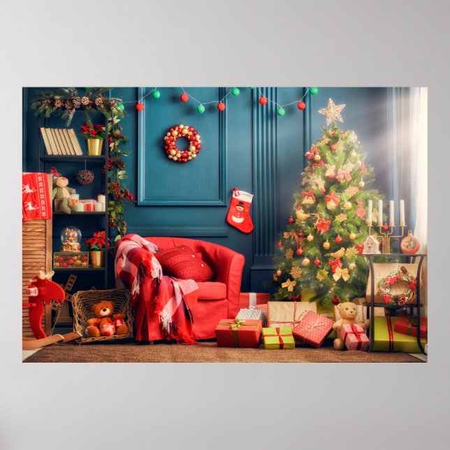 God jul och Glad helg! En vacker li Poster (Framsidan)