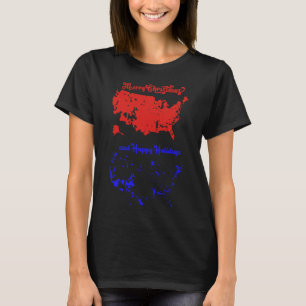God jul och Glad helg, USA:s Karta T Shirt
