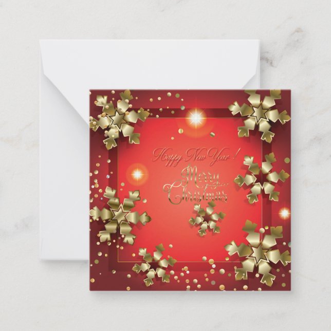 God jul och Gott nytt år! 2026 JULAFTON Anteckningskort (Framsida)