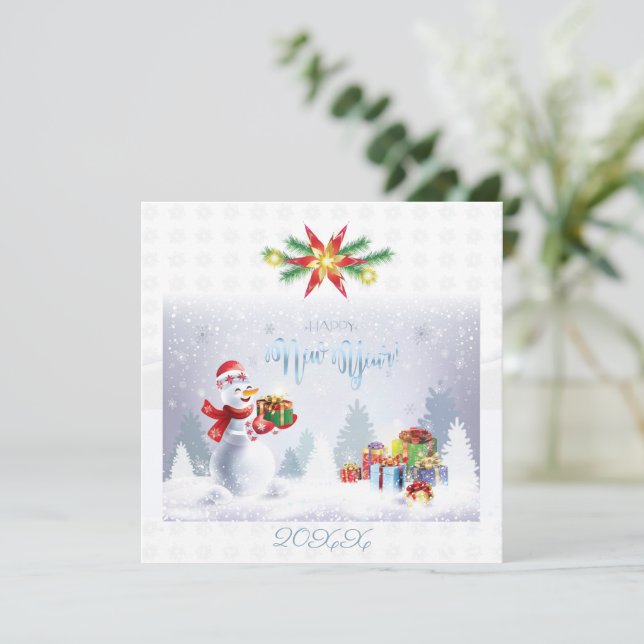 God jul och Gott nytt år! 20XX JULAFTON Anteckningskort (Stående Fram)