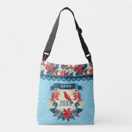 God Jul och Gott Nytt År! 20XX Röd Fågel Axelväska