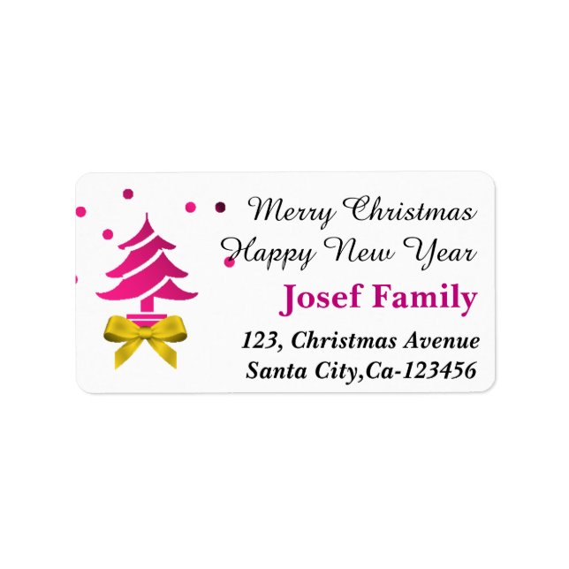 God jul och Gott nytt år! Adressetikett (Framsidan)