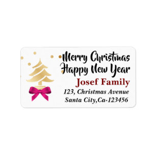 God jul och Gott nytt år Adressetikett
