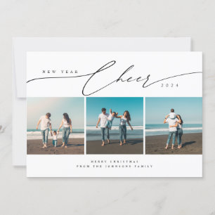 God jul och Gott nytt år Beach Photo Julkort