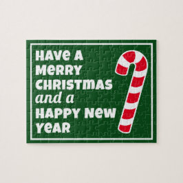 God jul och Gott nytt år Candy cane Pussel