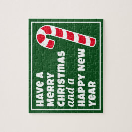 God jul och Gott nytt år Candy cane Pussel
