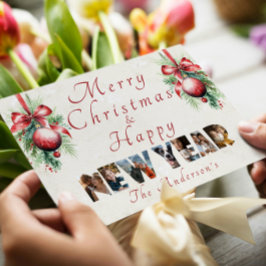 God jul och Gott nytt år Collage Photo Julkort