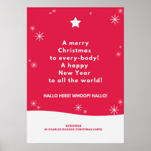 God jul och Gott nytt år Dickens-citat Poster