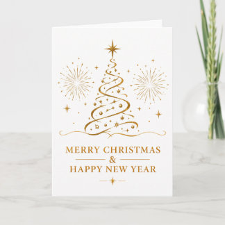 God jul och gott nytt år Elegant Guld  Kort