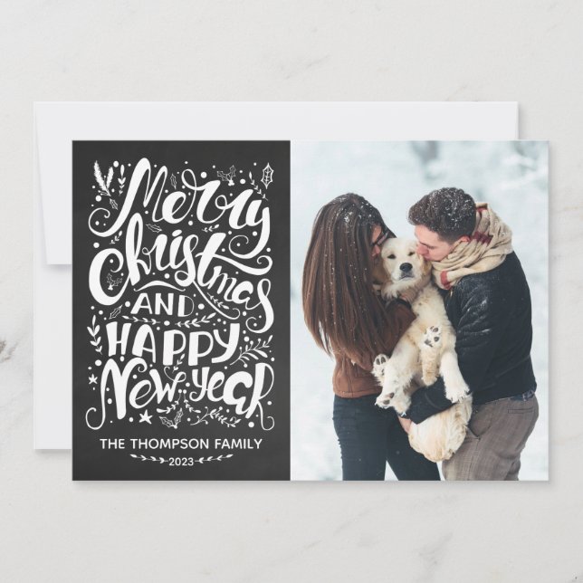 God jul och Gott nytt år-fotokort Julkort (Framsida)