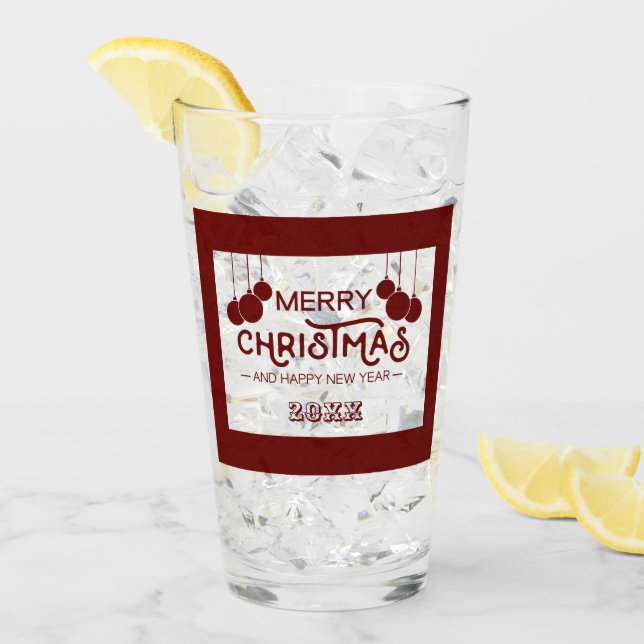 God jul och Gott nytt år Glaskopp (Framsida Ice)