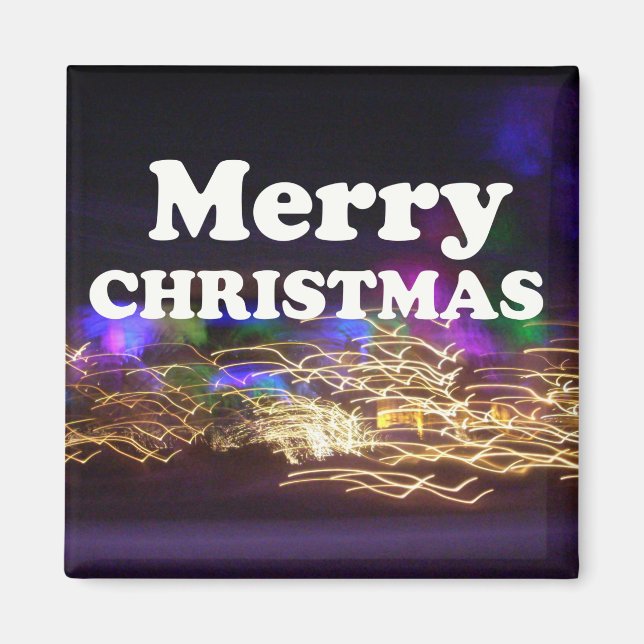God jul och Gott nytt år Hälsning Magnet (Framsidan)