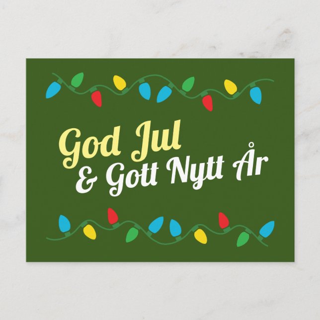 God Jul och Gott Nytt År  Helg Vykort (Framsida)